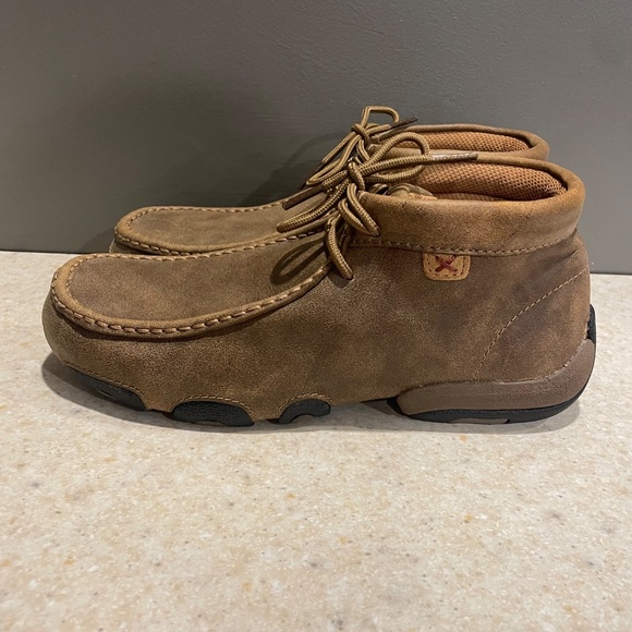 TWISTED X Women's Chukka Driving Mocs Bomber 7.5 WIDE Leather Rodeo Boho - Picture 5 of 15